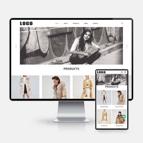 (H5自适应)响应式英文服装服饰外贸企业网站模板