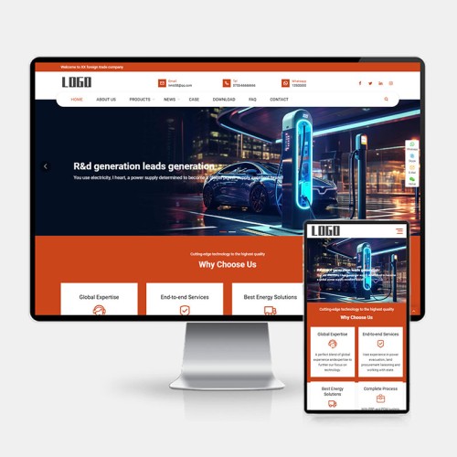 (H5自适应)响应式汽车零配件五金机械英文外贸网站模板