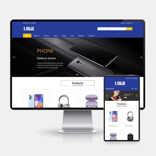 (H5自适应)响应式电子产品英文外贸网站模板