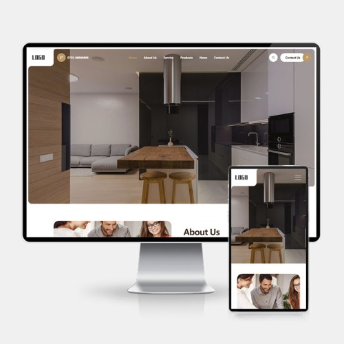 (H5自适应)响应式室内家居设计英文外贸网站模板