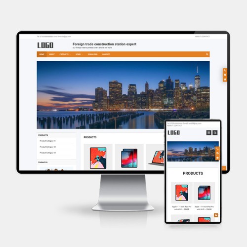 (H5自适应)电子产品英文外贸企业网站pbootcms模板 - 带下载功能