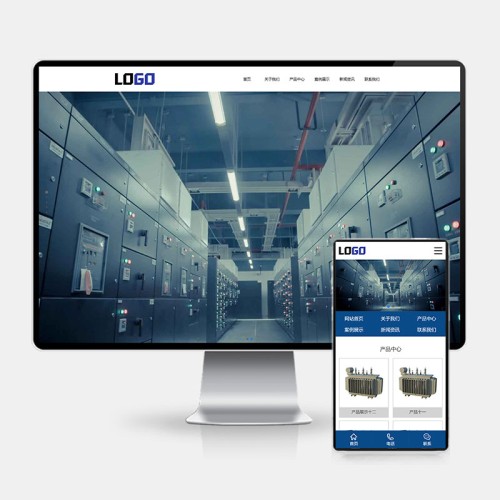 (H5自适应)大气滚屏网站模板 电气电力设备网站源码下载